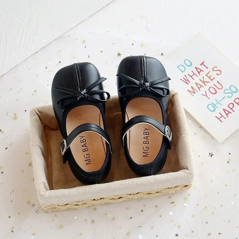 Модни обувки Mary Janes за бебешки обувки Butterfly Girls Flats Меки изпепелени обувки за деца, момичета PU кожени обувки