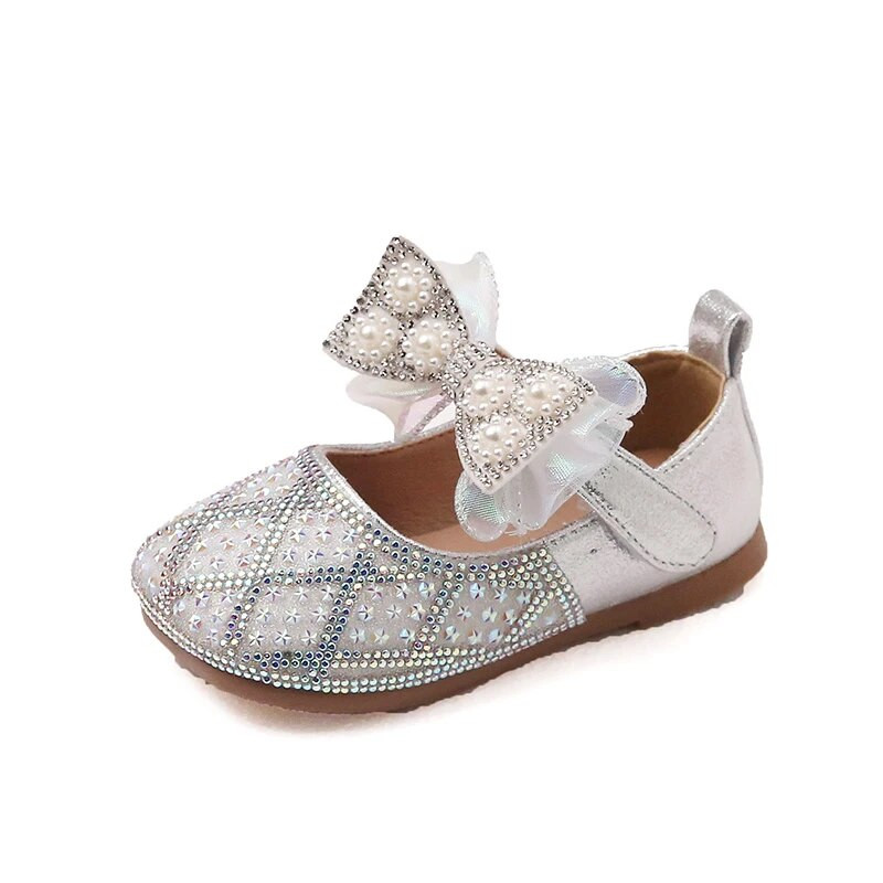 Pantofi de petrecere pentru fete noi, pantofi de nuntă, de dans, pantofi Mary Jane perlat, pantofi din piele cu vârf pătrat, pantofi de performanță cu strass 47R