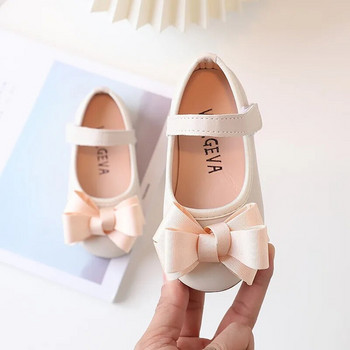 Παιδικά δερμάτινα παπούτσια για κορίτσια Φιόγκος Sweet Princess Μονό Παπούτσια 2023 Άνοιξη Φθινόπωρο Νέα Casual Flats Βρεφικά παπούτσια με μαλακή σόλα H609