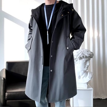 Пролет 2022 Дълго палто в стил мъжки висококачествен ежедневен тренчкот, ежедневни мъжки якета с качулка, мъжко облекло Windbreakers FY33