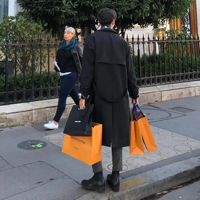 Meeste Trench-mantel, õhuke istuvus, kaherealine rihmaga tuulepluus, pikk jakk vabaaja tuulekindel mantel meeste Trench M-XXL