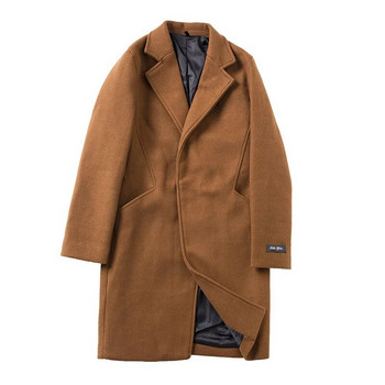 Φθινοπωρινό και Χειμώνα Ανδρικό Ανεμοδαρμένο παλτό Youth Plus Size Μάλλινο Ανδρικό παλτό μεσαίου μήκους κορεατικής έκδοσης Casual ανδρικό παλτό