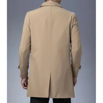 TFETTERS Επώνυμα μακριά μπουφάν για άντρες Business Casual μονόχρωμες καμπαρντίνες ανδρικές παλτό ανδρικές μπουφάν Windbreaker