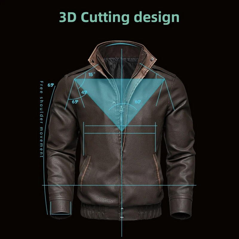 Jachetă de primăvară pentru bărbați, jachetă din piele artificială, antivânt, retro, pentru motocicletă, din piele PU, ușoară, cu un singur strat, jachete de afaceri pentru bărbați