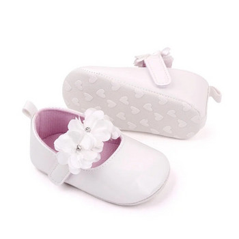 Бебешки момичета Сладки обувки от мокасини Мека подметка Декорация на цветя PU кожени плоски обувки First Walkers Неплъзгащи се летни обувки на принцеса