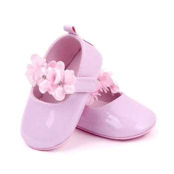 Κορίτσια χαριτωμένα παπούτσια μοκασίνια Μαλακή σόλα με λουλούδια διακόσμηση PU Δερμάτινα φλατ παπούτσια First Walkers Αντιολισθητικά καλοκαιρινά παπούτσια Princess