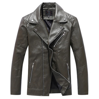 Мъжко яке от PU кожа 2023 г. Ново черно, семпло, модерно есенно черно палто с ревер, шикозни ежедневни мъжки мотоциклетистки палта, мъжки