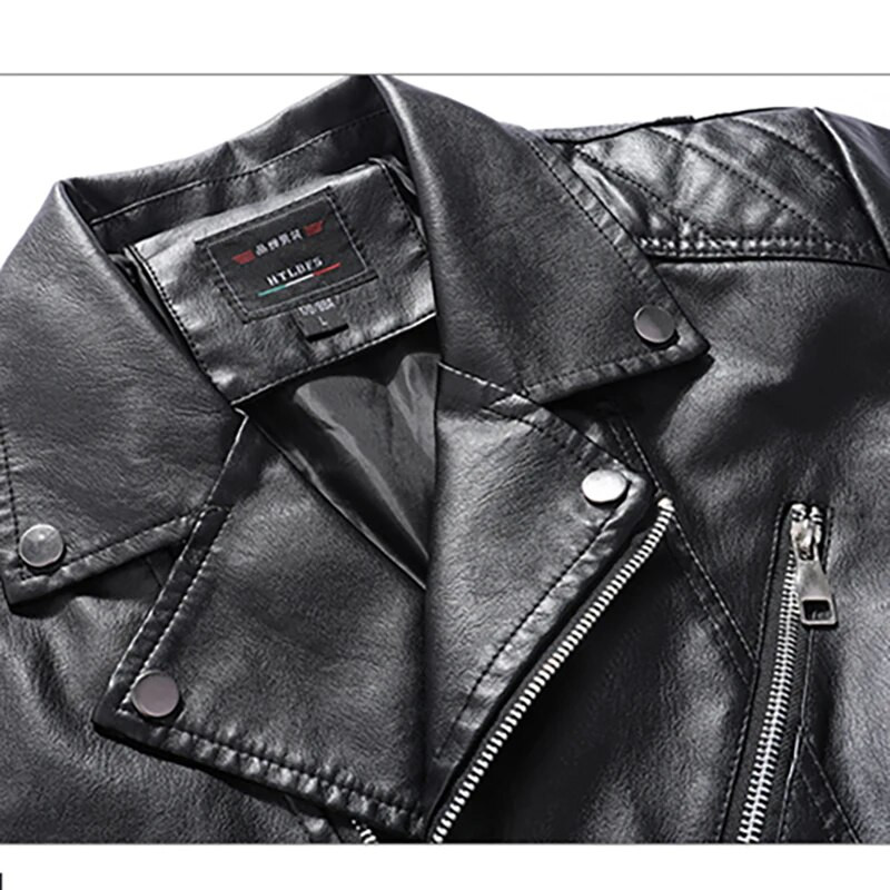 Ανδρικό δερμάτινο μπουφάν PU 2023 Νέο μαύρο απλό μοντέρνο φθινοπωρινό μαύρα παλτό με πέτο Chic casual ανδρικό παλτό κινητήρα ποδηλασίας ανδρικό