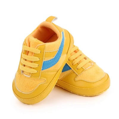 Pantofi pentru bebeluși Nou-născut Băieți Pantofi Fete Două Dungi Primii Umblători Copii Copii Cu șireturi Piele PU Cu tălpi moale Pantofi 0-18 luni