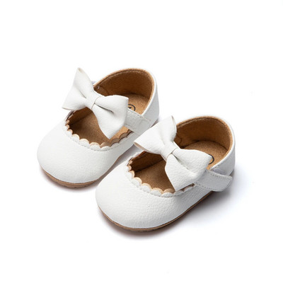 KIDSUN bebe ležerne cipele, dojenčad, mala djeca, mašna, neklizajuća guma, mekani potplat, ravni PU First Walker, mašna za novorođenče, dekor Mary Janes