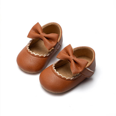 KIDSUN bebe ležerne cipele, dojenčad, mala djeca, mašna, neklizajuća guma, mekani potplat, ravni PU First Walker, mašna za novorođenče, dekor Mary Janes