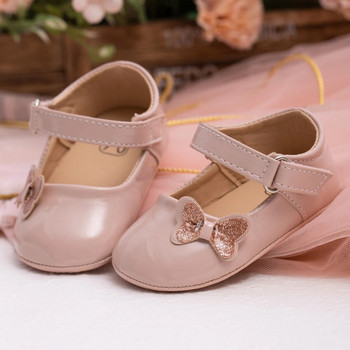 KIDSUN Βρεφικά Παπούτσια Νεογέννητα Κορίτσι Princess PU Παπούτσια για νήπια Διακόσμηση φιόγκου Αντιολισθητική σόλα από καουτσούκ First Walker Shoes 0-18M
