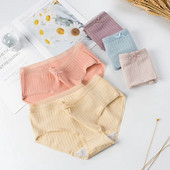 Slip Celana Dalam, fără cusături, talie mijlocie Bahan Katun 100% Anti Bakteri Untuk Wanita