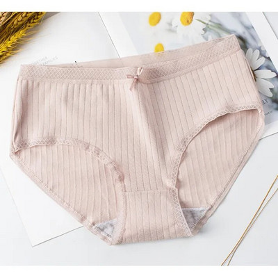 Slip Celana Dalam, fără cusături, talie mijlocie Bahan Katun 100% Anti Bakteri Untuk Wanita