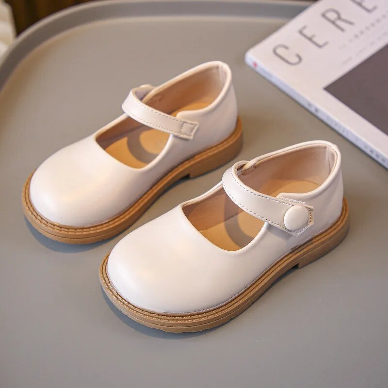 2023, pantofi noi din piele pentru copii, pentru fete, pantofi negri pentru copii, pentru băieți, cu cârlig și buclă, cu vârf rotund, în stil coreean, uniformă, pantofi de școală din Marea Britanie