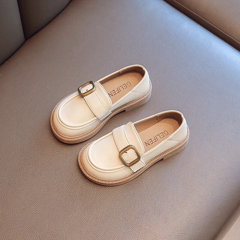 Brit stílusú retro lánycipők tavaszi őszi hercegnős bőrcipők gyermek fekete puha tánccipők 3-12 éves korig gyerekcipők