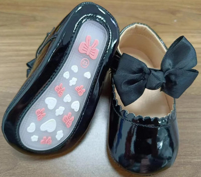 KIDSUN Cipele za bebe, novorođenčad, princeza, PU cipele za malu djecu, mašna, gumeni potplat, protuklizne cipele za prve hodalice 0-18M