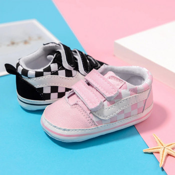 KIDSUN Платнени обувки за новородено бебе Противоплъзгащи се меки маратонки за момче, момиче Ежедневни многоцветни обувки за първи прохождащи бебета за бебешко креватче