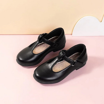 Ученически обувки за момичета Черни детски модни кожени обувки Меки гланцирани матови класически обувки за малко дете Детски обувки с плитки мокасини 2023 г.