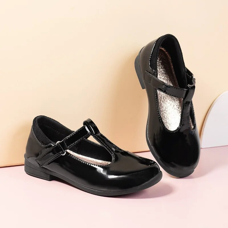 Školske cipele za djevojčice Crne dječje modne kožne cipele Mekane sjajne mat klasične cipele za malu djecu Dječje cipele s plitkim mokasinkama 2023.