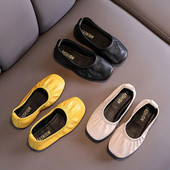 Ravne cipele za djevojčice, prozračne, svečane cipele od meke PU kože za zabavu, baletne plesne cipele, natikače, ležerne mokasine F12283