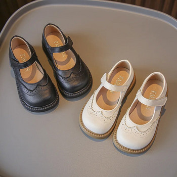 Απαλά παιδικά παπούτσια μονόχρωμα με στρογγυλά δάχτυλα Ευέλικτο βρετανικό στυλ παιδικά παπούτσια για κορίτσια Hook & Loop 2023 Νέα Παιδικά παπούτσια για την Άνοιξη Νέα