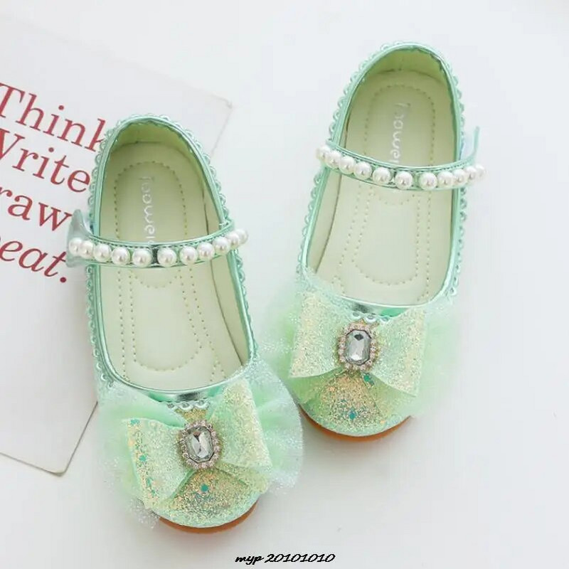 Dječje kožne cipele za djevojčice Dječje cipele za djevojčice Princess s mašnom Princess cipele sa šljokicama Ravne plesne cipele za djevojčice Pink Green