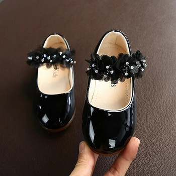 2023 Обувки за ходене за бебета за момичета Детски обувки от PU кожа с големи цветя Летни обувки на принцеса Неплъзгащи се обувки Парти Сватбени обувки за танци за бебета за момичета