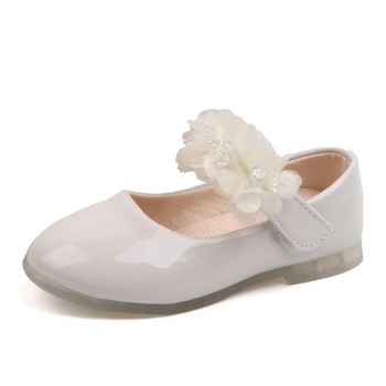 2023 Обувки за ходене за бебета за момичета Детски обувки от PU кожа с големи цветя Летни обувки на принцеса Неплъзгащи се обувки Парти Сватбени обувки за танци за бебета за момичета