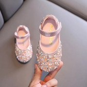 Toamna Fete Pantofi din piele Printesa Petrecere Arca cu strass Pantofi singuri Moda Copii Performanta Pantofi nunta