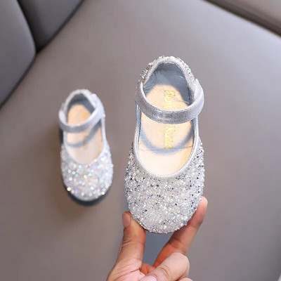 Toamna Fete Pantofi din piele Printesa Petrecere Arca cu strass Pantofi singuri Moda Copii Performanta Pantofi nunta