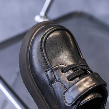 Παιδικά Δερμάτινα Παπούτσια Χονδρά μαύρα ματ κορδόνια για αγόρια φλατ παπούτσια για κορίτσια 26-36 Κομψά παιδικά παπούτσια για την άνοιξη της σχολικής μόδας