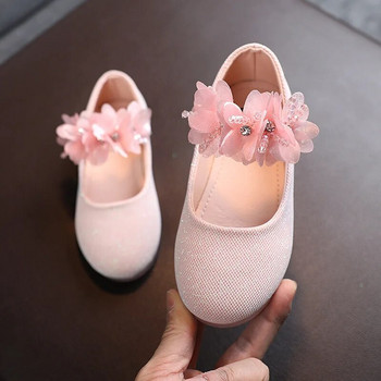 Обувки за момичета Детски сватбени училищни обувки на принцеса Детски летни студентски сандали с цветя с кристали Модни плоски обувки 2023 Нови G26