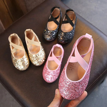 Момичета Балетни обувки Бебешки танцови парти обувки за момичета Блестящи детски обувки Златни блестящи обувки за принцеса 3-12 години Детски обувки