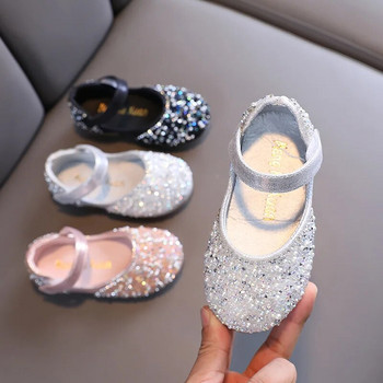 Μικρά δερμάτινα παπούτσια για κορίτσια 2023 Summer Pearl Bow Rhinestone Princess Παπούτσια Μαλακά παιδικά σανδάλια Βρεφικά παιδικά παπούτσια για κορίτσια G06
