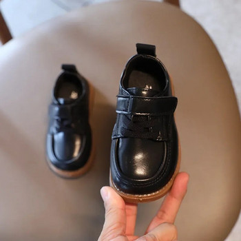 Модни детски 2023 г. Детски плоски обувки Ежедневни училищни обувки Деца Момчета Прохождащи Черни момичета Кожени обувки Мокасини