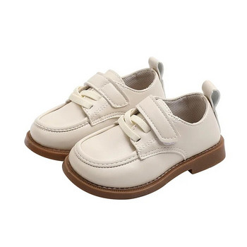 Модни детски 2023 г. Детски плоски обувки Ежедневни училищни обувки Деца Момчета Прохождащи Черни момичета Кожени обувки Мокасини