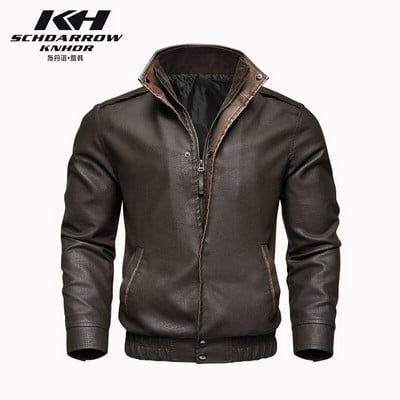 2024. aasta uus kevad-sügis meeste vintage nahktagi äriline vabaaja pruun mootorratturi jope Suures suuruses tõmblukuga mantel