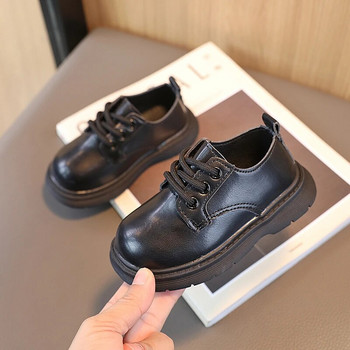 Пролетни детски кожени обувки унисекс леки детски ежедневни обувки елегантни черни кафяви 21-30 модни училищни обувки за момчета и момичета
