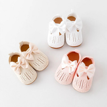 Принцеса Обувки с равни обувки за момичета Мокасини Сладки плетени обувки с панделка Издълбани обувки Летни ежедневни обувки за ходене за новородено