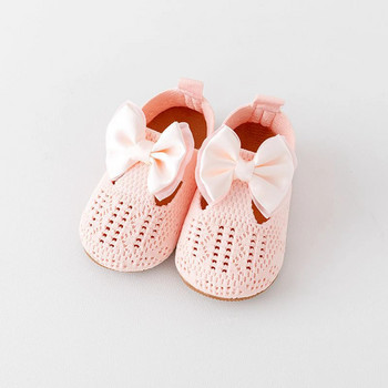 Принцеса Обувки с равни обувки за момичета Мокасини Сладки плетени обувки с панделка Издълбани обувки Летни ежедневни обувки за ходене за новородено