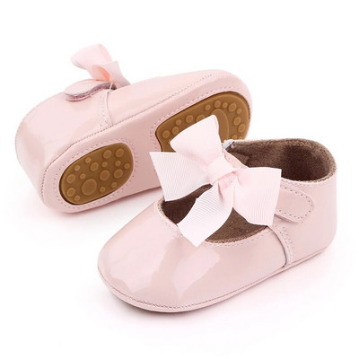 Сладки бебешки лачени обувки First Walker Shoes for Girl 2024 Фестивал за новородени, пролет, есен, рокля на принцеса, неплъзгащи се обувки