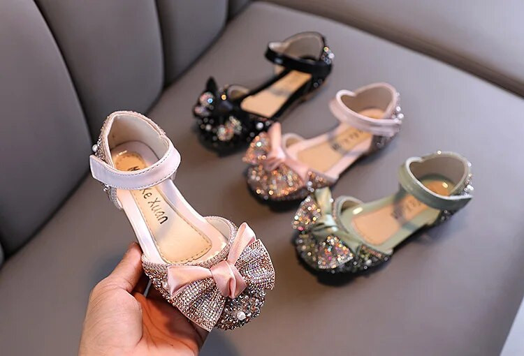Pantofi noi din piele pentru copii Arc cu strasuri Printesa fete Pantofi de dans pentru petreceri Pantofi pentru copii pentru copii