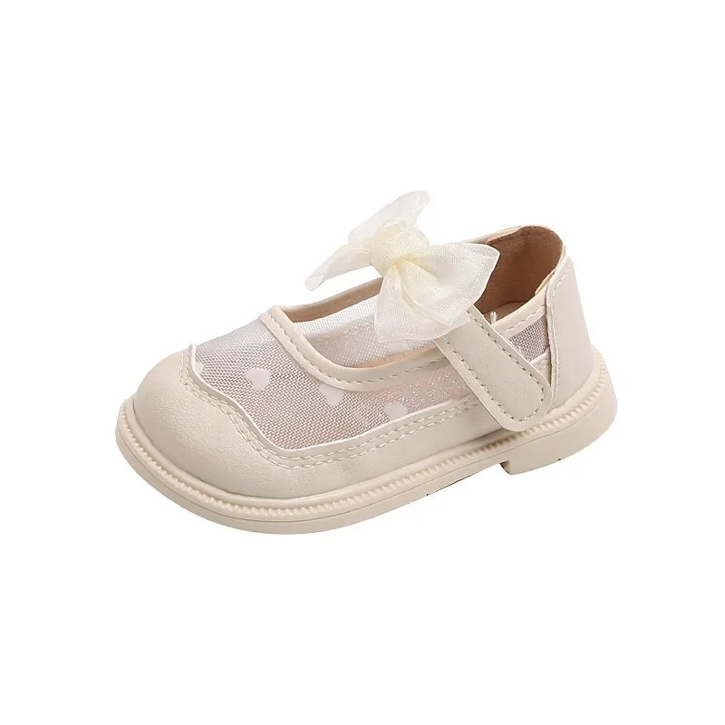 детская обувь Pantof ocazional pentru copii/fete Primăvara 2023 Nou Pantof de mers cu talpă moale Pantof prințesă cu fundă Pantof simplu plasă transparentă