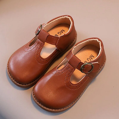 2023 Băieți Baby T Strap Pantofi ocazionali Pantofi din piele pentru copii Negru Alb Pantofi pentru fete Noua vară Mary Janes Sandale pentru copii CSH1253