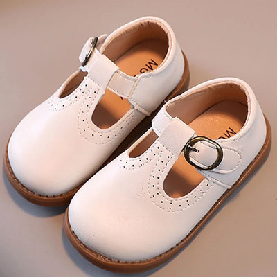 2023 Băieți Baby T Strap Pantofi ocazionali Pantofi din piele pentru copii Negru Alb Pantofi pentru fete Noua vară Mary Janes Sandale pentru copii CSH1253