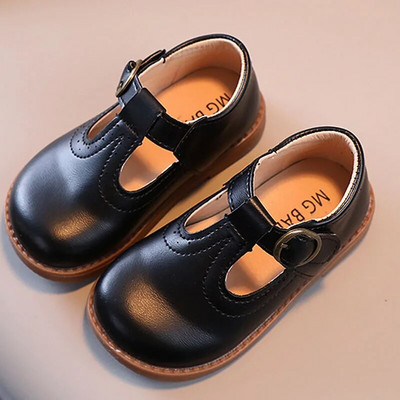 2023 Băieți Baby T Strap Pantofi ocazionali Pantofi din piele pentru copii Negru Alb Pantofi pentru fete Noua vară Mary Janes Sandale pentru copii CSH1253
