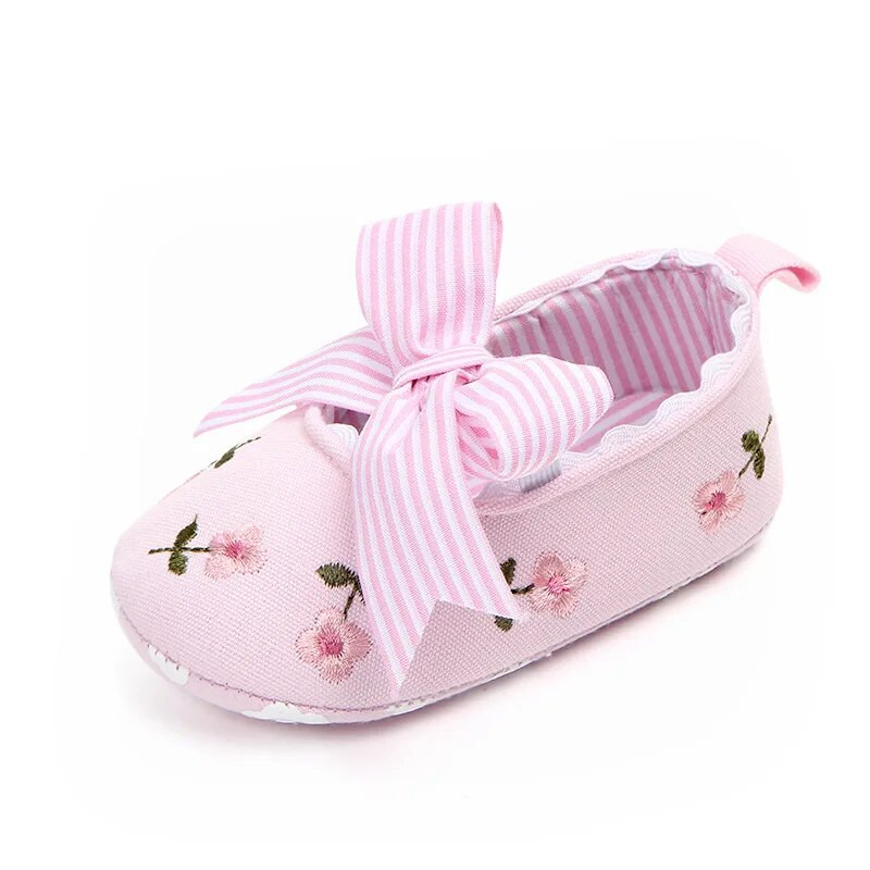 Roz nou-născut cu tălpi moi pantofi pentru fetiță pantofi pentru copii anti-alunecare flori minunate pantofi de prințesă pantofi ocazional respirabil panza pentru plimbare pentru bebeluși