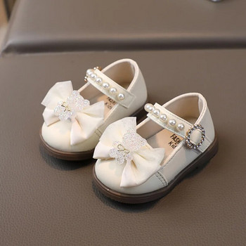 Кожена обувка за момиче с мека подметка 2023 г. Нова бебешка обувка Сладка обувка за ходене Мека кожена обувка на принцеса Обувки на Мери Джейн Обувка за момиче Детска обувка