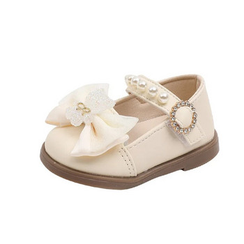 Кожена обувка за момиче с мека подметка 2023 г. Нова бебешка обувка Сладка обувка за ходене Мека кожена обувка на принцеса Обувки на Мери Джейн Обувка за момиче Детска обувка